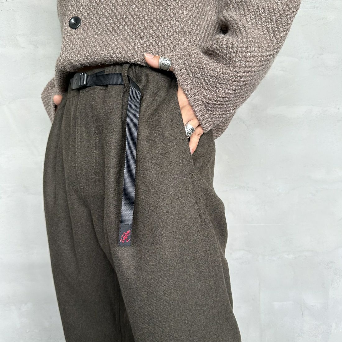 GRAMiCCi [グラミチ] ウールリラックスドプリーツドトラウザー [G4FM-P065] UMBER WOOL