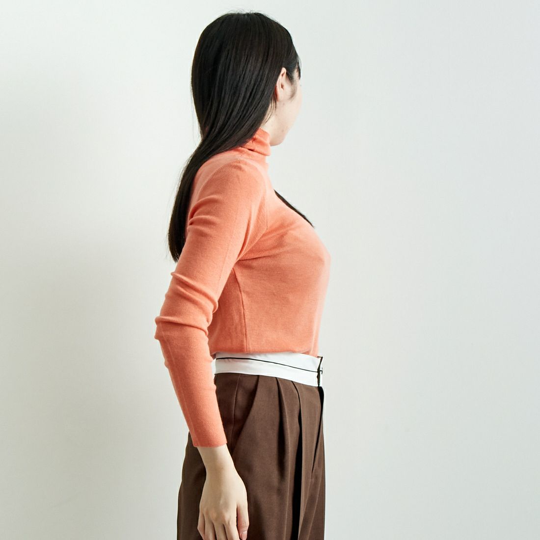 Jf Ready Made [ジェイエフレディメイド] タートルネックニット [3108820] 202 ORANGE &&モデル身長：167cm 着用サイズ：F&&