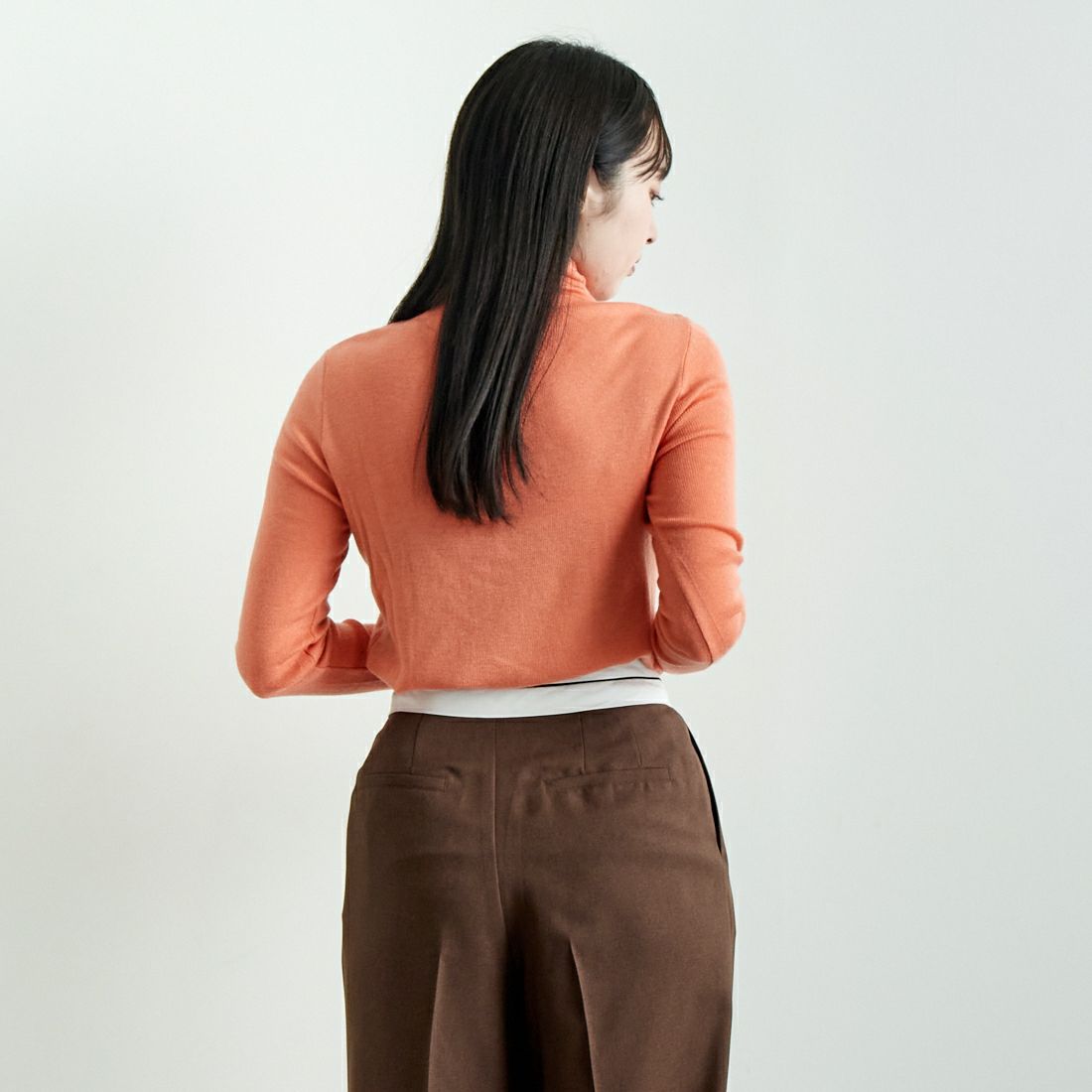 Jf Ready Made [ジェイエフレディメイド] タートルネックニット [3108820] 202 ORANGE &&モデル身長：167cm 着用サイズ：F&&