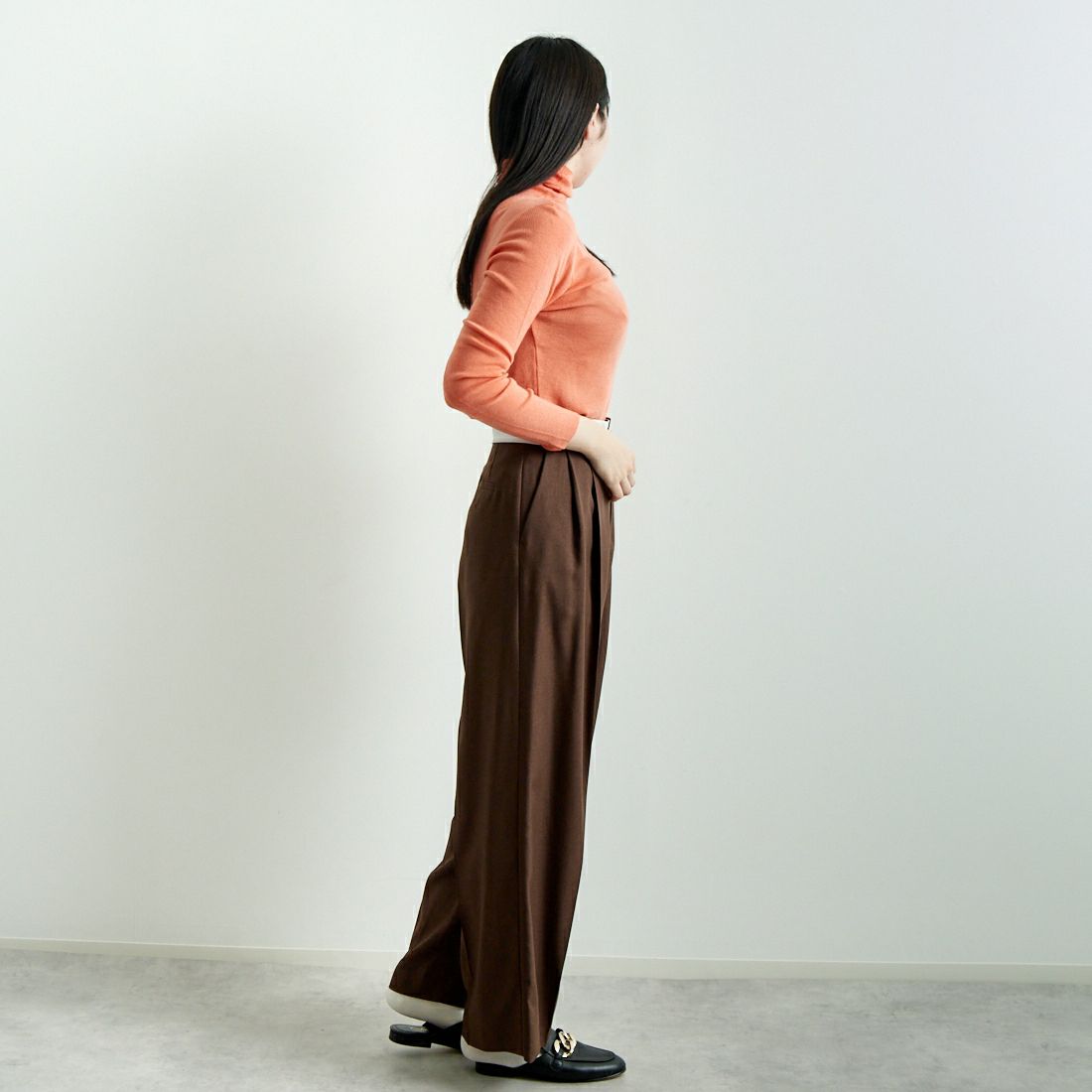 Jf Ready Made [ジェイエフレディメイド] タートルネックニット [3108820] 202 ORANGE &&モデル身長：167cm 着用サイズ：F&&