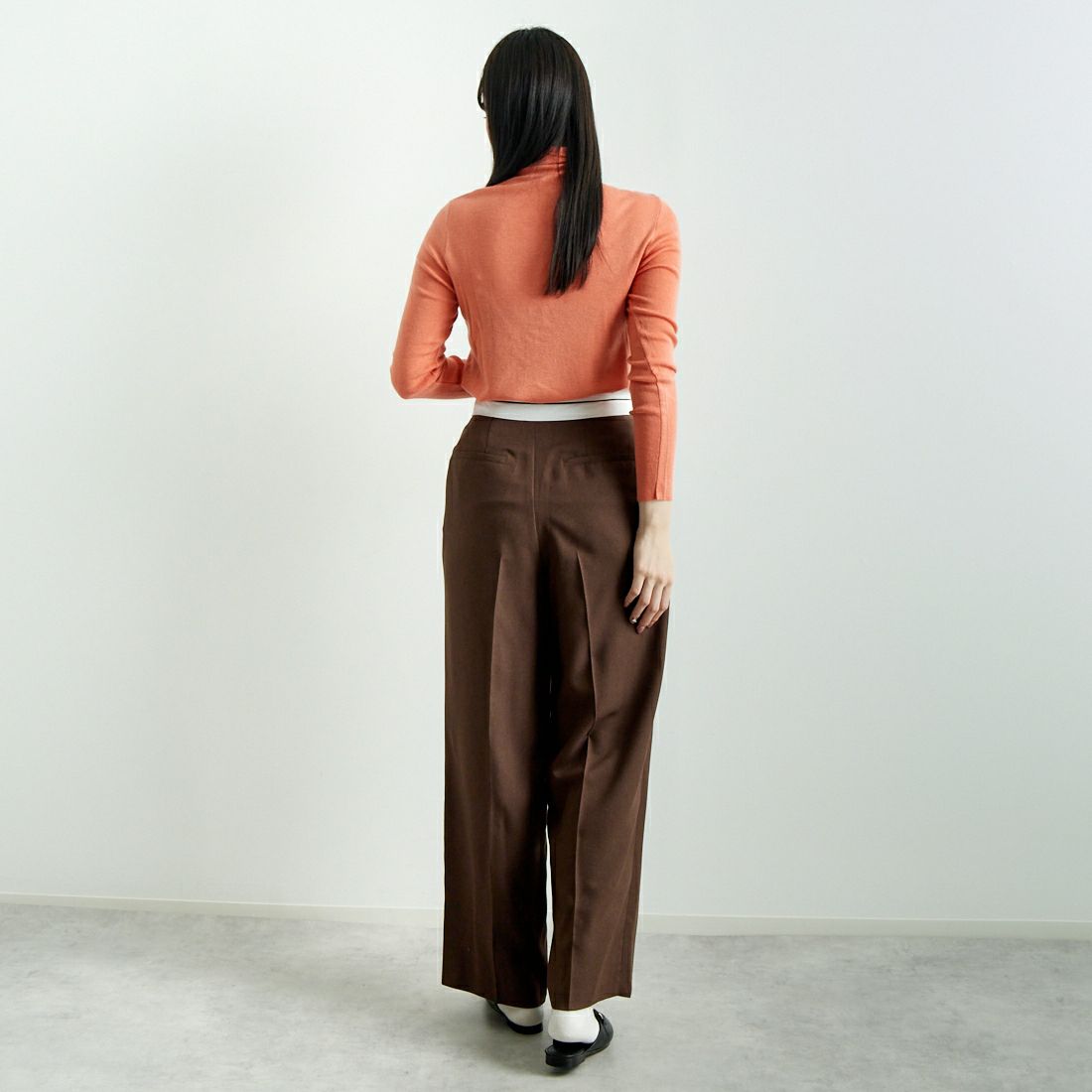 Jf Ready Made [ジェイエフレディメイド] タートルネックニット [3108820] 202 ORANGE &&モデル身長：167cm 着用サイズ：F&&