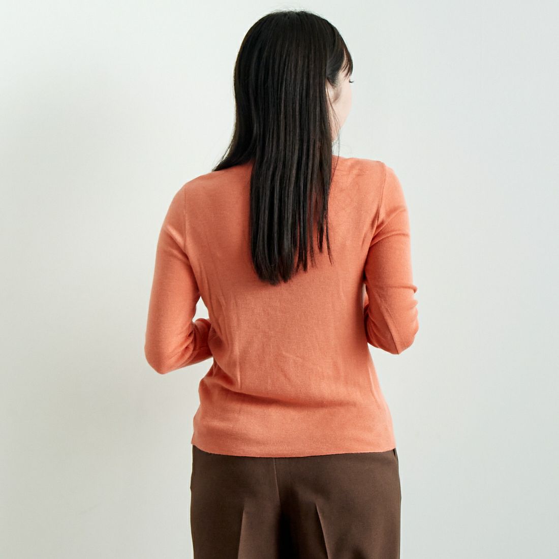 Jf Ready Made [ジェイエフレディメイド] タートルネックニット [3108820] 202 ORANGE &&モデル身長：167cm 着用サイズ：F&&