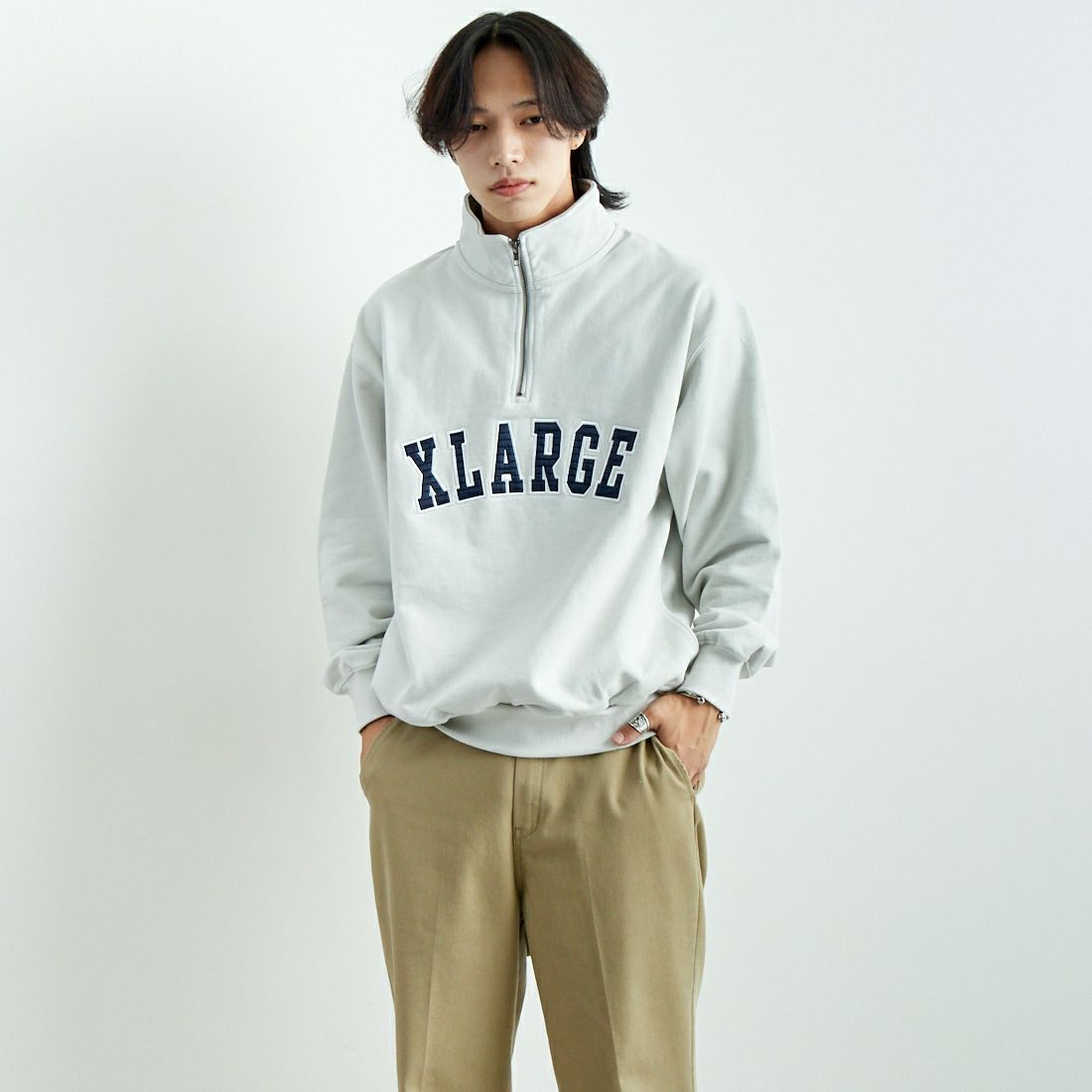 XLARGE [エクストララージ] アーチロゴ ハーフジップスウェット [101244012008]