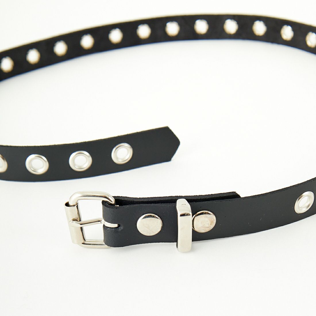 FUNK PLUS [ファンクプラス] レザーアイレットベルト [LEATHER-EYELET125] BLACK