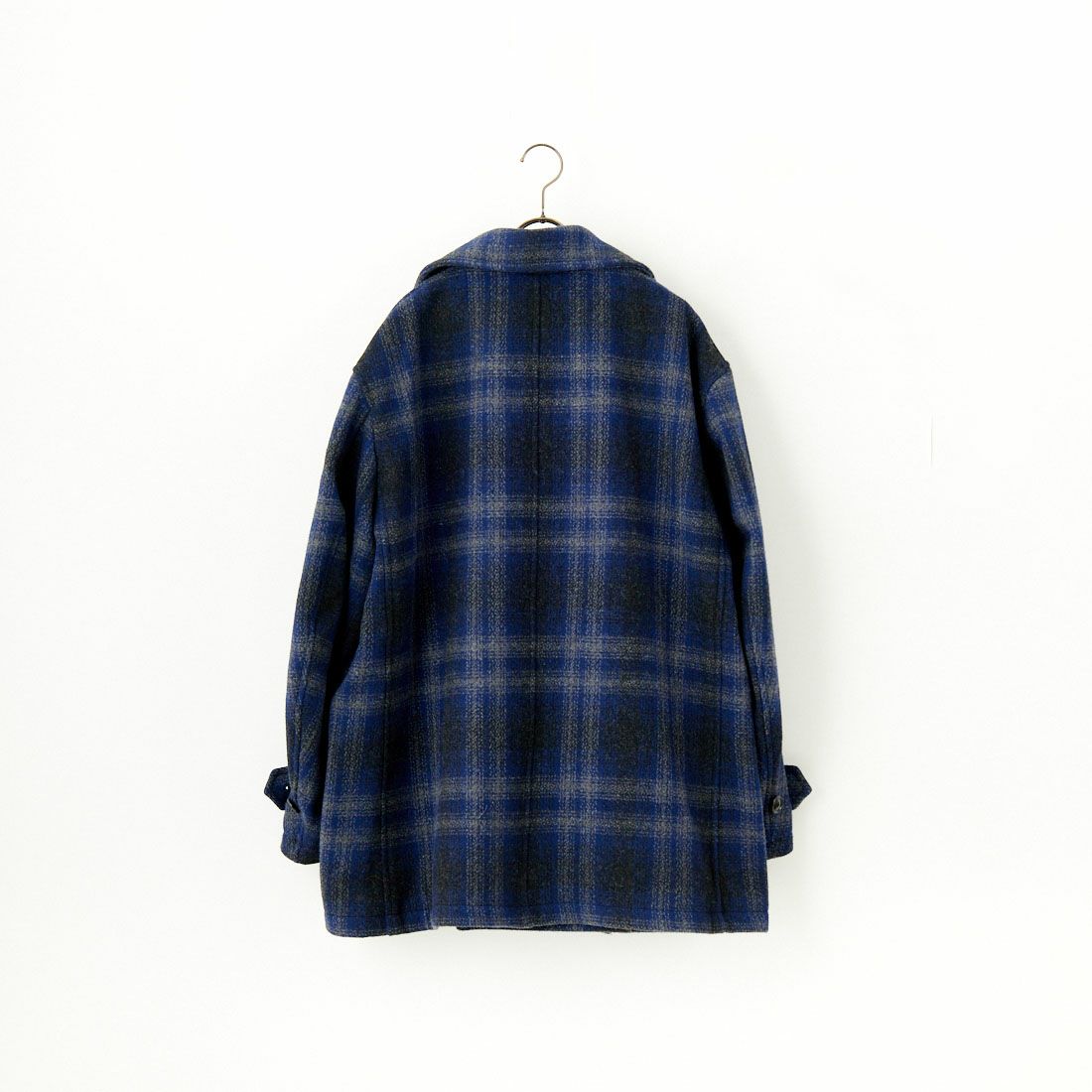 South2West8 [サウスツーウエストエイト] オンブレチェック メルトンピーコート [PU460] A NAVY