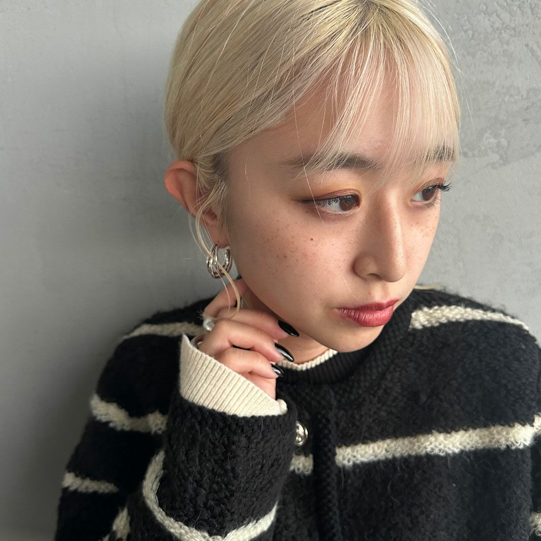 PHILIPPE AUDIBERT [フィリップ オーディベール] CREOLE NEAL PM LATION シルバーフープピアス [BO4760] SILVER