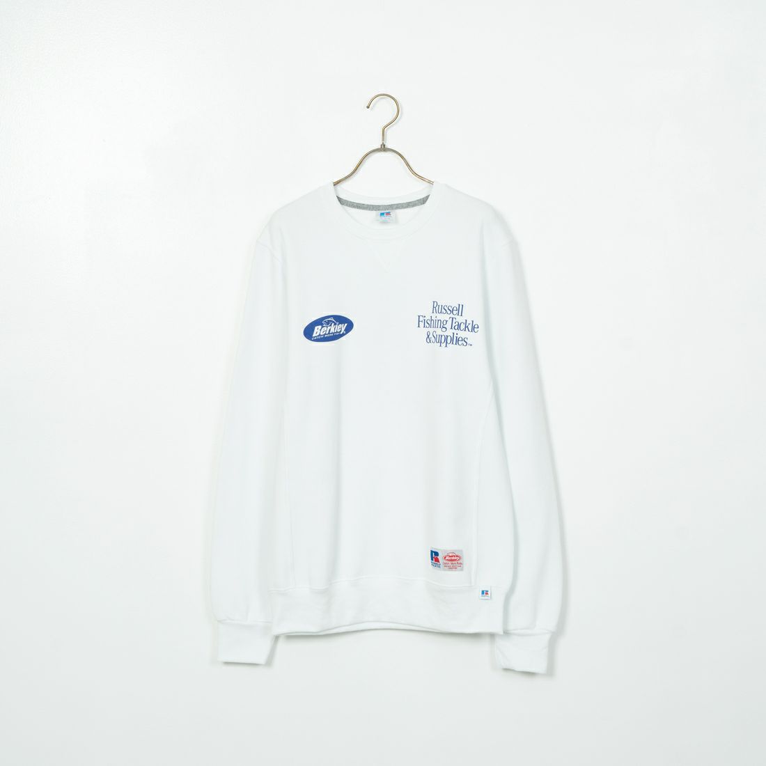Berkley × RUSSELL ATHLETIC [バークレー × ラッセルアスレチック] 別注 CATCH MORE FISH クルーネックスウェット [RBK-24175IN-JF1] WHITE