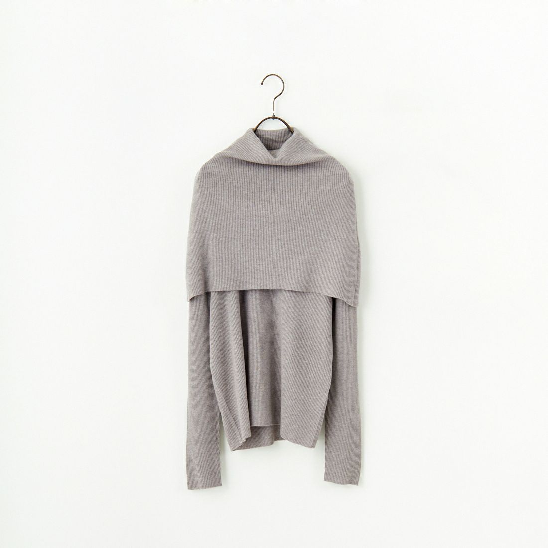 mizuiro ind [ミズイロインド] ケープカラーリブプルオーバー [4-220072] 19 L.BEIGE