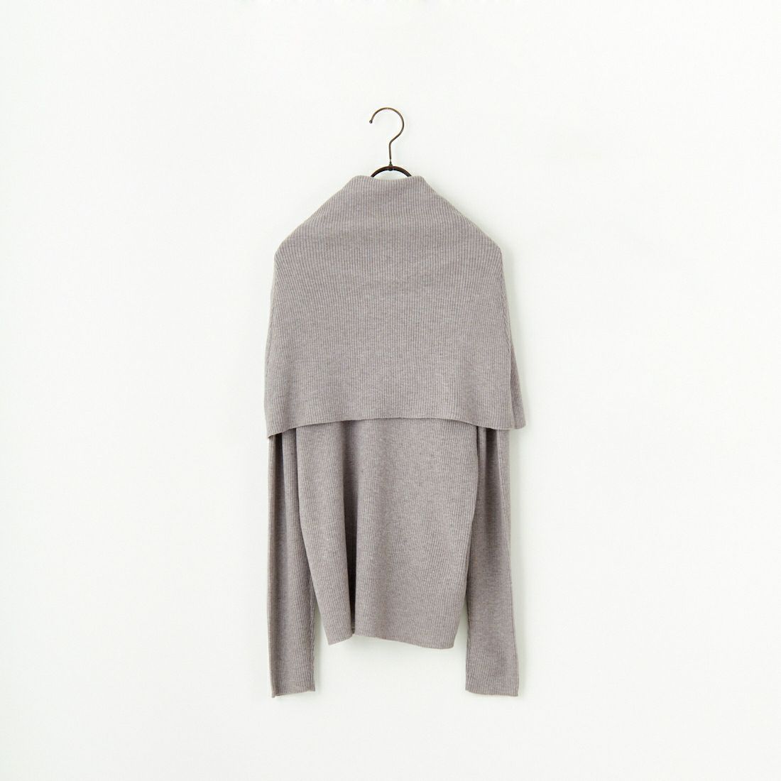 mizuiro ind [ミズイロインド] ケープカラーリブプルオーバー [4-220072] 19 L.BEIGE