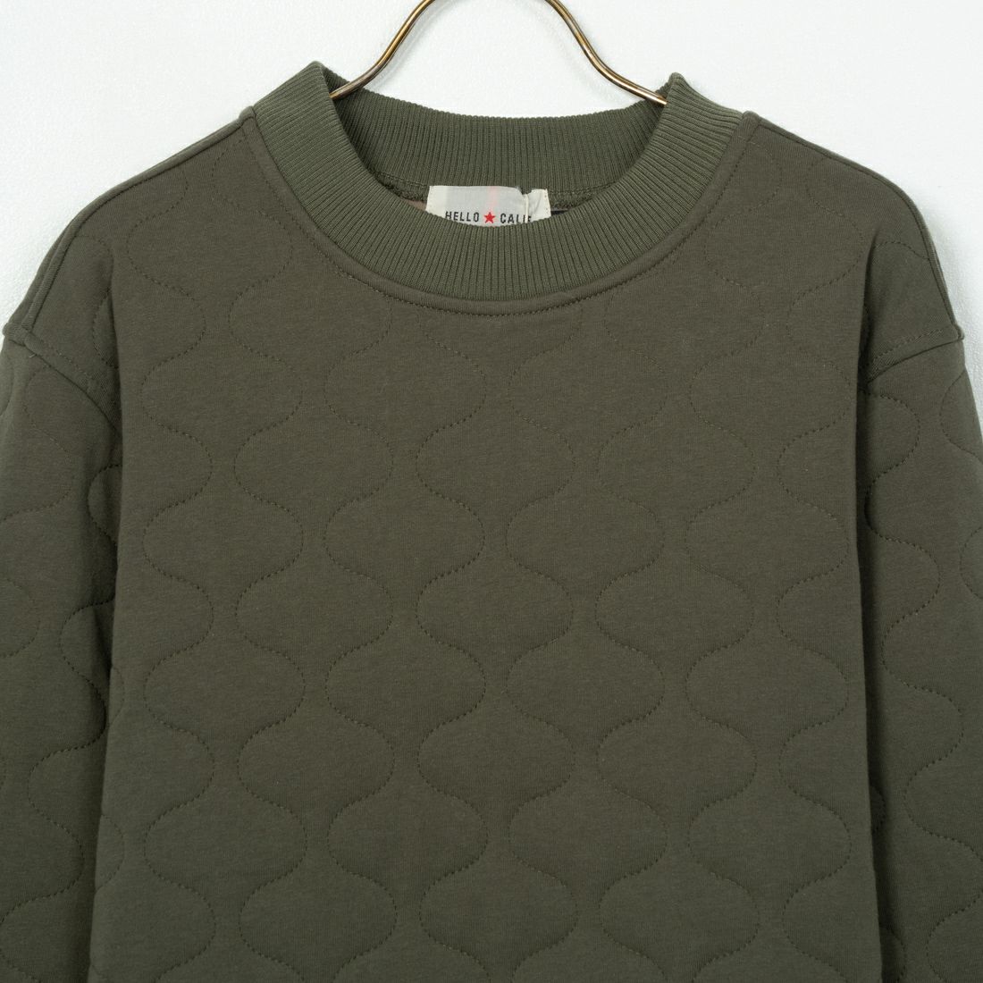 HELLO CALIF [ハローカリフ] カットキルト クルーネックプルオーバー [644401] KHAKI
