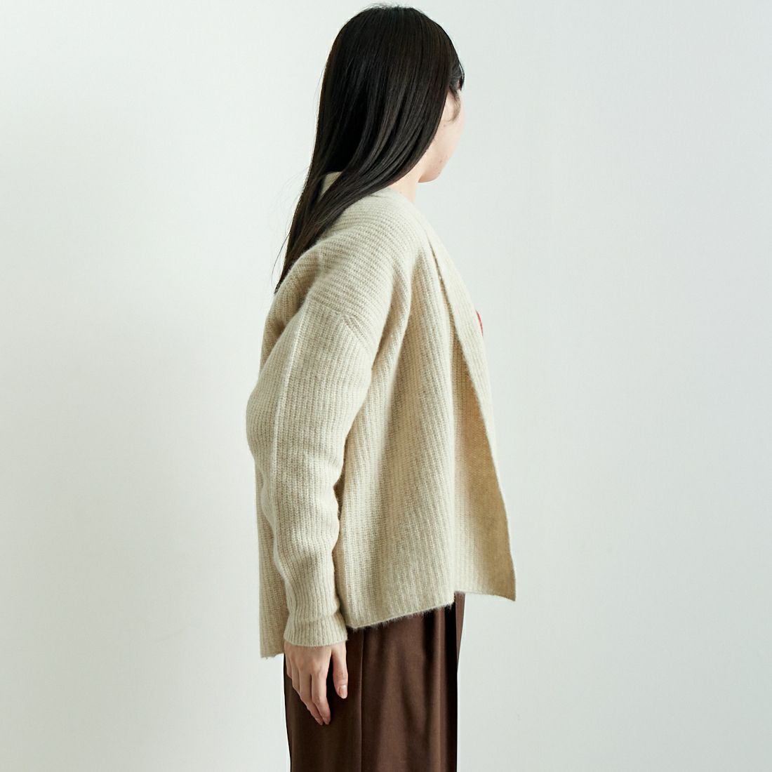 USINE [ユジーヌ] フォックス混ラメトッパーカーディガン [11243817] ｵﾌ &&モデル身長：167cm 着用サイズ：F&&