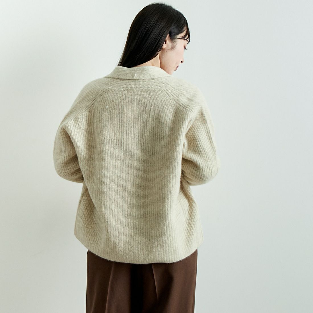 USINE [ユジーヌ] フォックス混ラメトッパーカーディガン [11243817] ｵﾌ &&モデル身長：167cm 着用サイズ：F&&