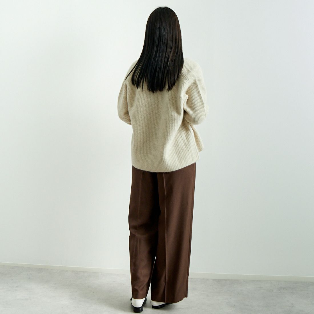 USINE [ユジーヌ] フォックス混ラメトッパーカーディガン [11243817] ｵﾌ &&モデル身長：167cm 着用サイズ：F&&