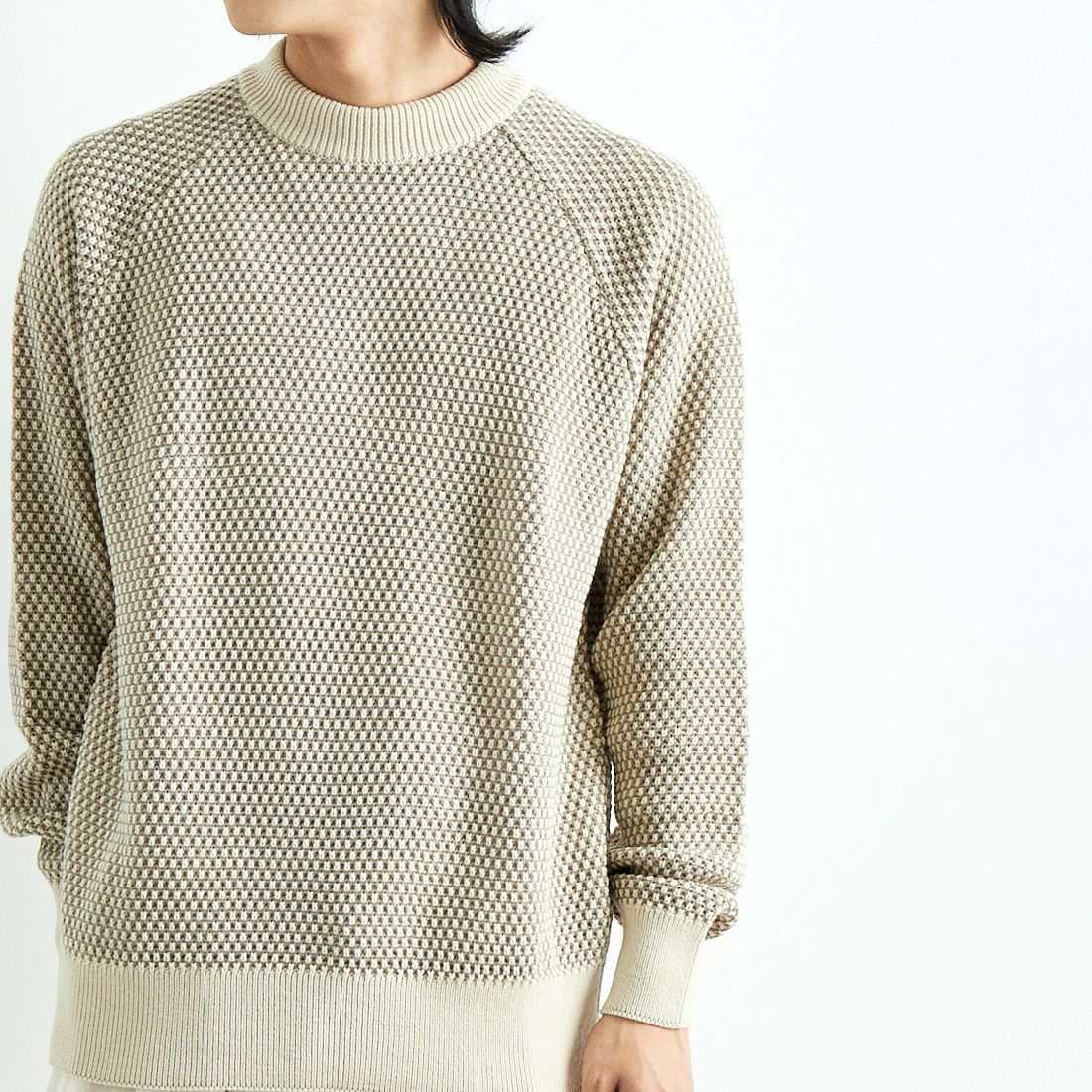 gim × JEANSFACTORY [ジム × ジーンズファクトリー] ウォッシャブルポップコーン編みクルーネックニット [24527589] 303 ｴｸﾘｭ