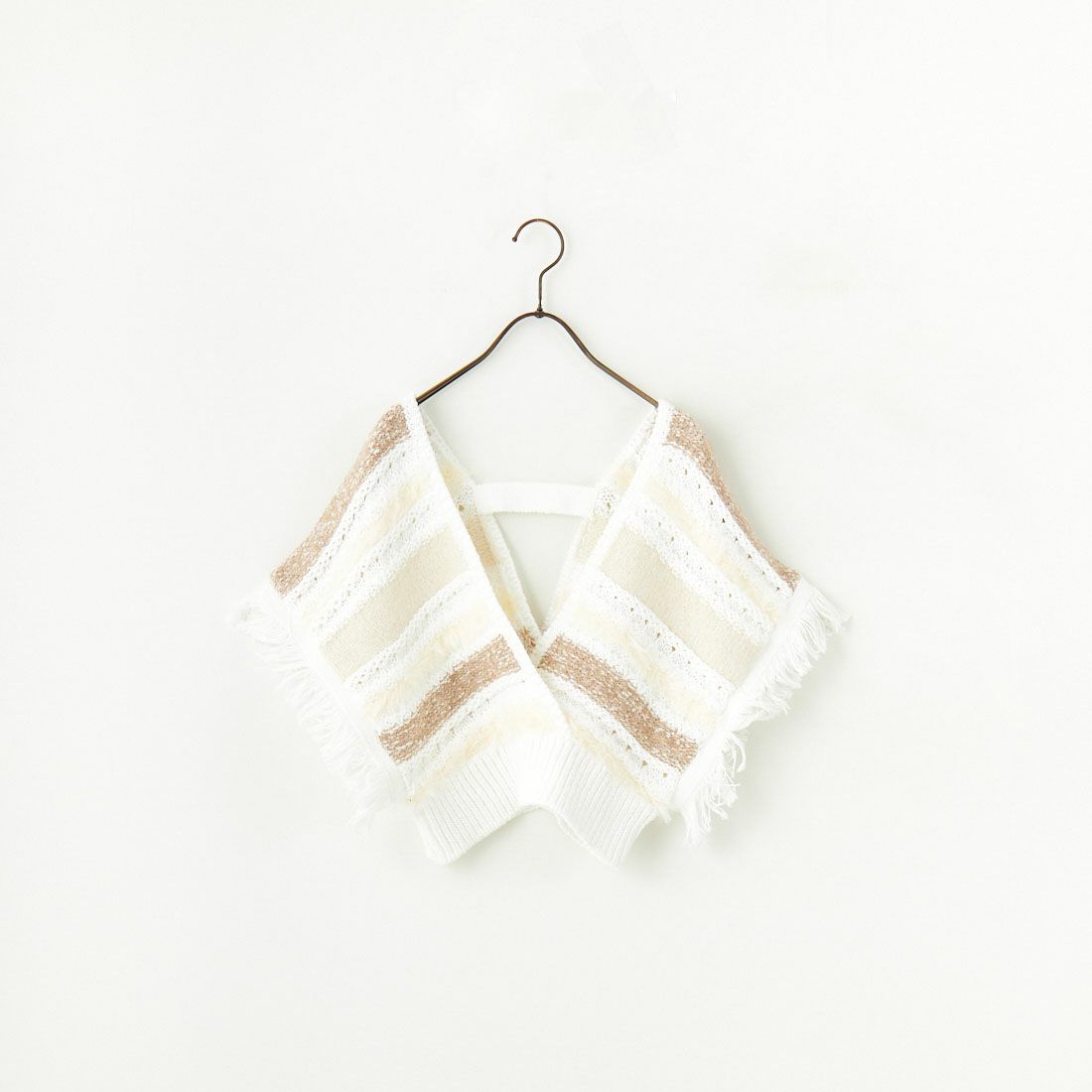 TORRAZZO DONNA [トラッゾドンナ] ファンシーヤーンランダムボーダーベスト [6257-410] 06 O.WHITE