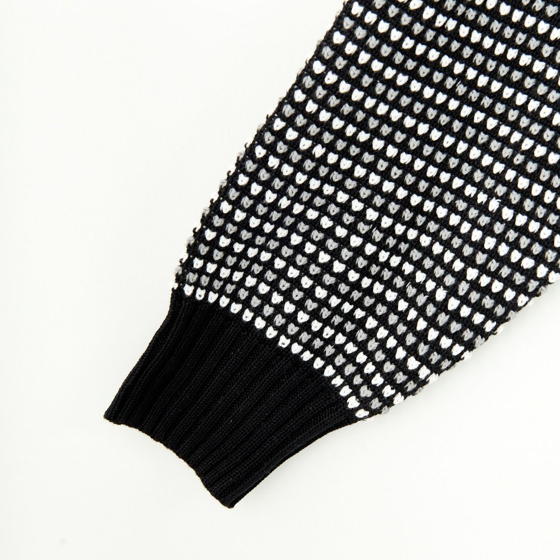 Noir Fabrik [ヌワールファブリック] ポップコーン編み クルーネックニット [NF-244-093] BLK