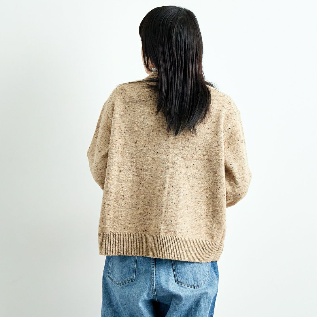 TORRAZZO DONNA [トラッゾドンナ] ネップミックスニット [6257-678] 43 BEIGE &&モデル身長：167cm 着用サイズ：F&&