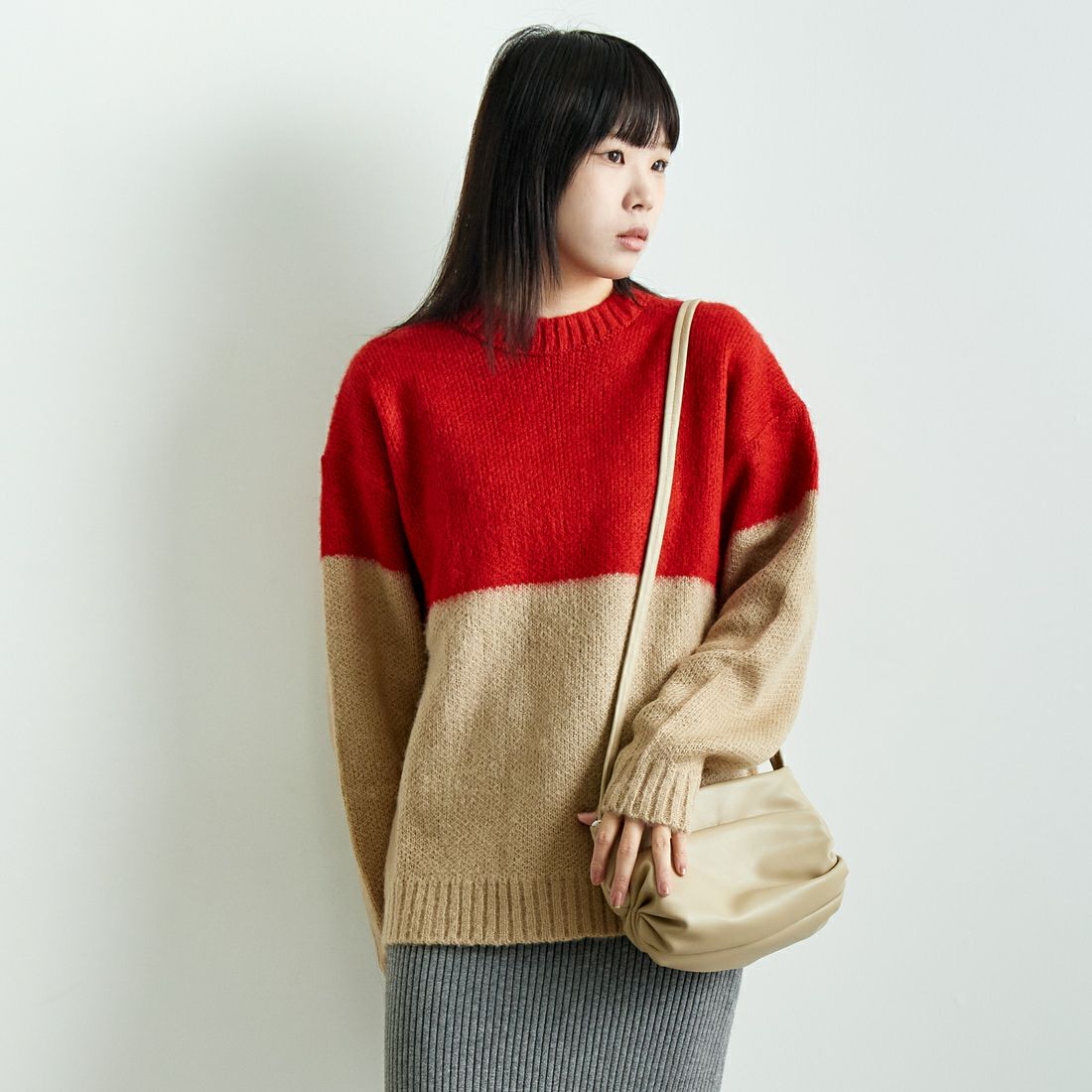 RED/BEG&&モデル身長：167cm 着用サイズ：F&&