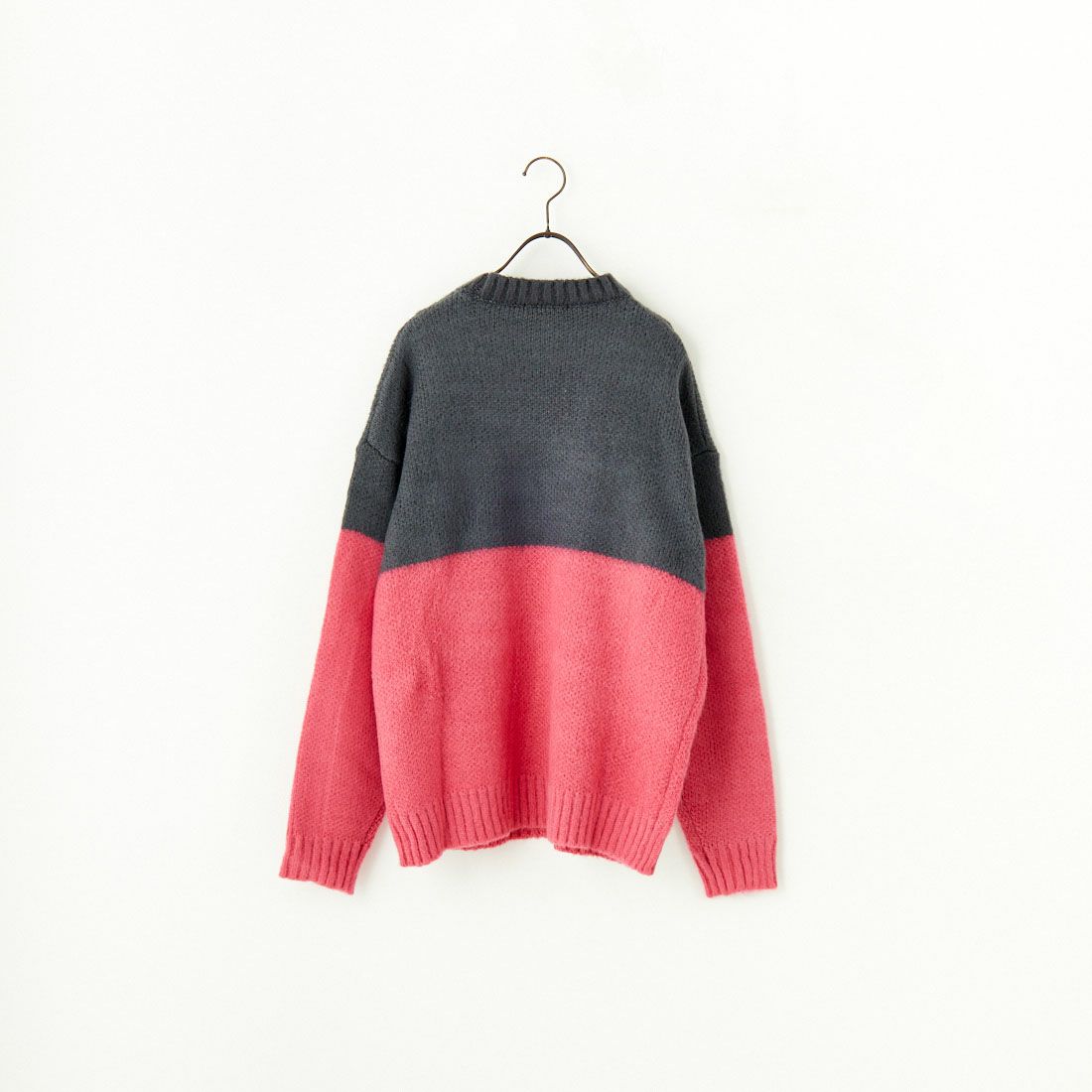 Jf Ready Made [ジェイエフレディメイド] ツートンクルーネックニット [723801] CHR/PNK