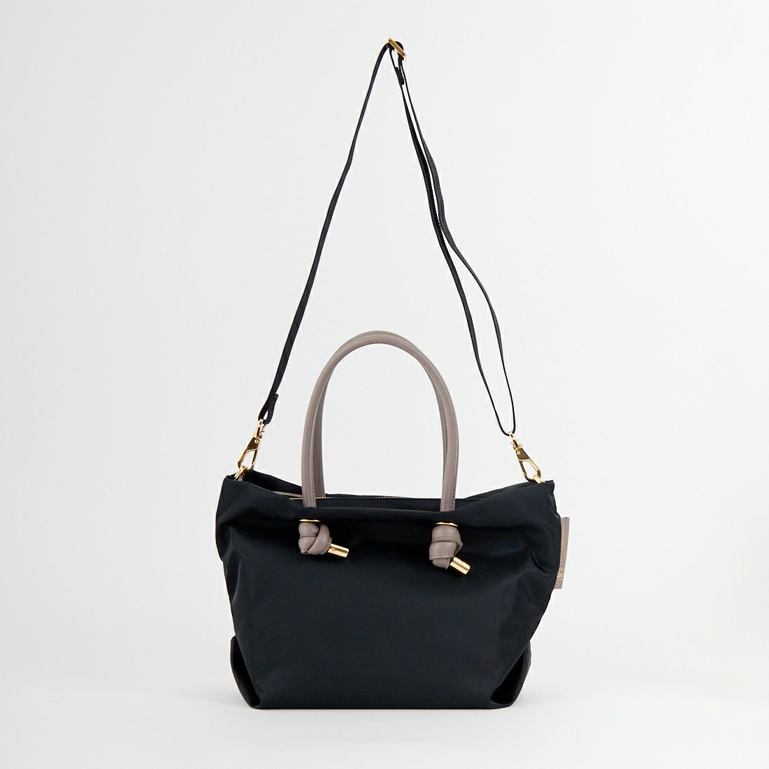 VIOLAd'ORO [ヴィオラドーロ] ノットハンドルナイロントートバッグ [V-2174] BLACK/TAU