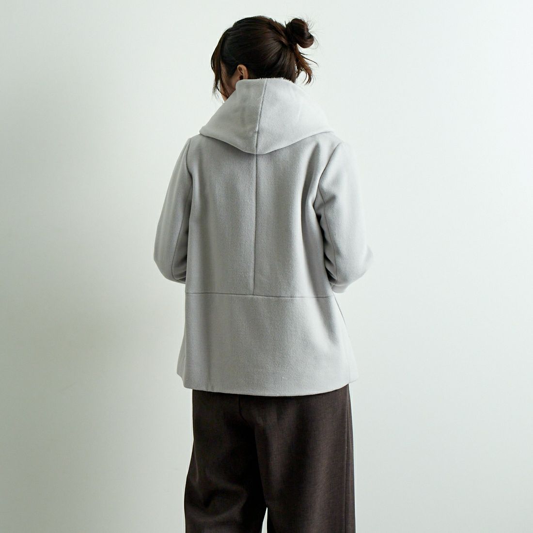 Jeans Factory Clothes [ジーンズファクトリークローズ] ウールカルゼコート [784804] 11 Lｸﾞﾚｰ &&モデル身長：167cm 着用サイズ：F&&