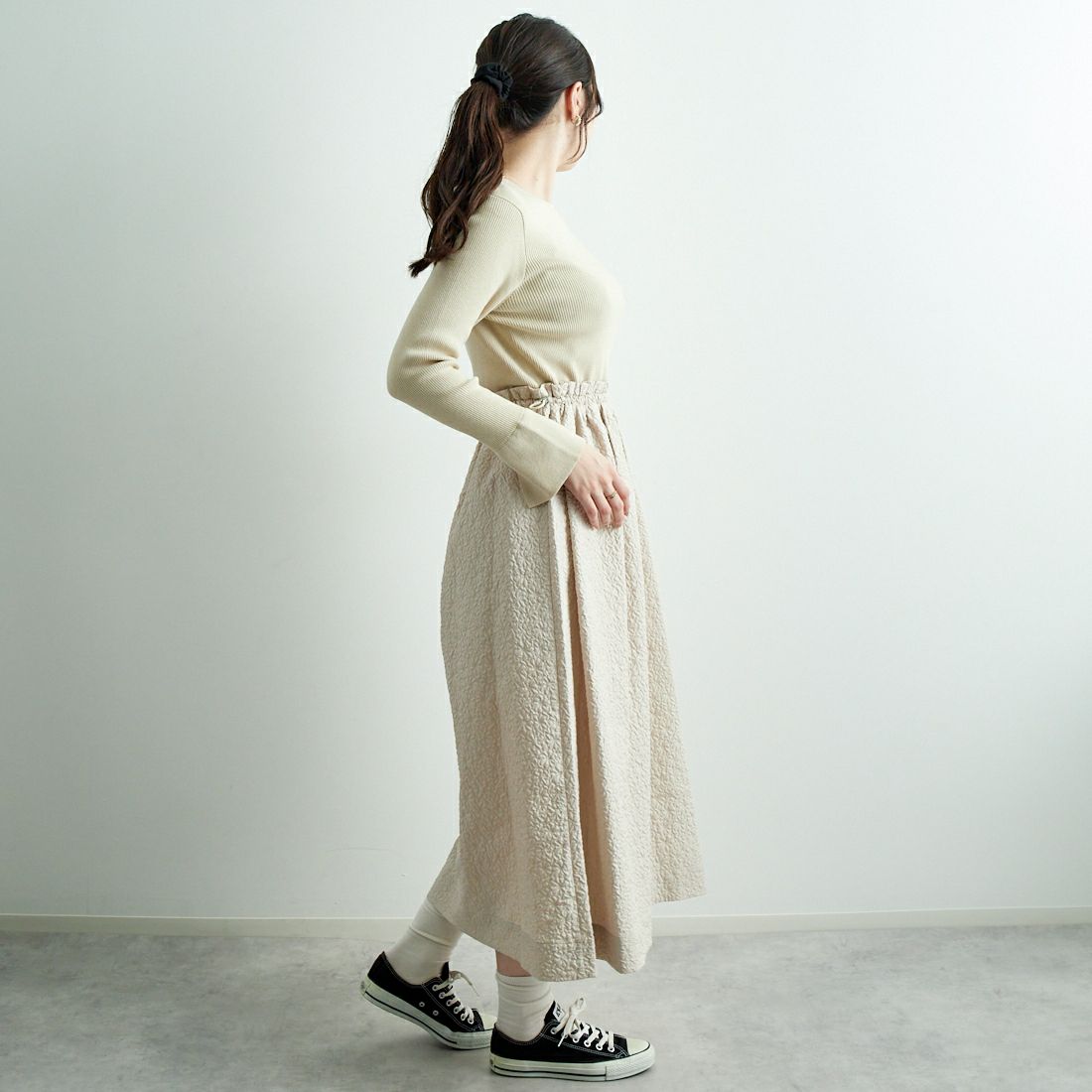 Jeans Factory Clothes [ジーンズファクトリークローズ] ニットエンボスドッキングワンピース [11243812] ｴｸﾘｭ