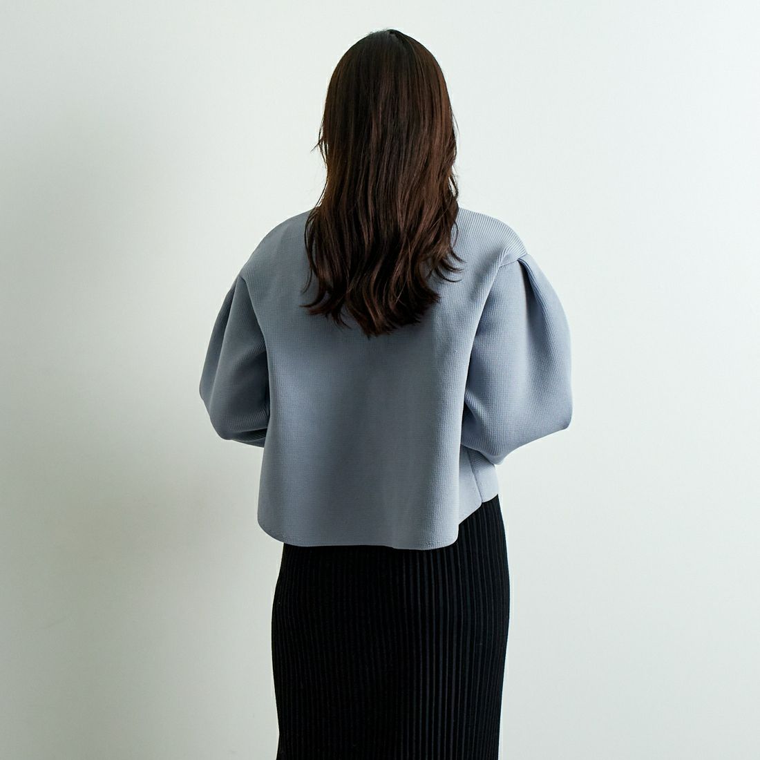 Jeans Factory Clothes [ジーンズファクトリークローズ] ランタンスリーブニットブルゾン [998-17535] 06 ｸﾞﾚｰ &&モデル身長：167cm 着用サイズ：F&&
