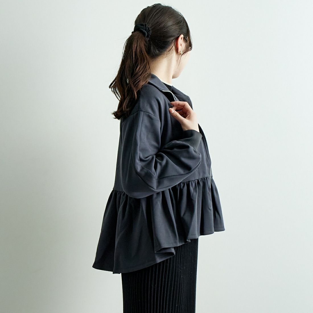 Jeans Factory Clothes [ジーンズファクトリークローズ] ダンボールニットスタンドブルゾン [7645518] C.GRAY