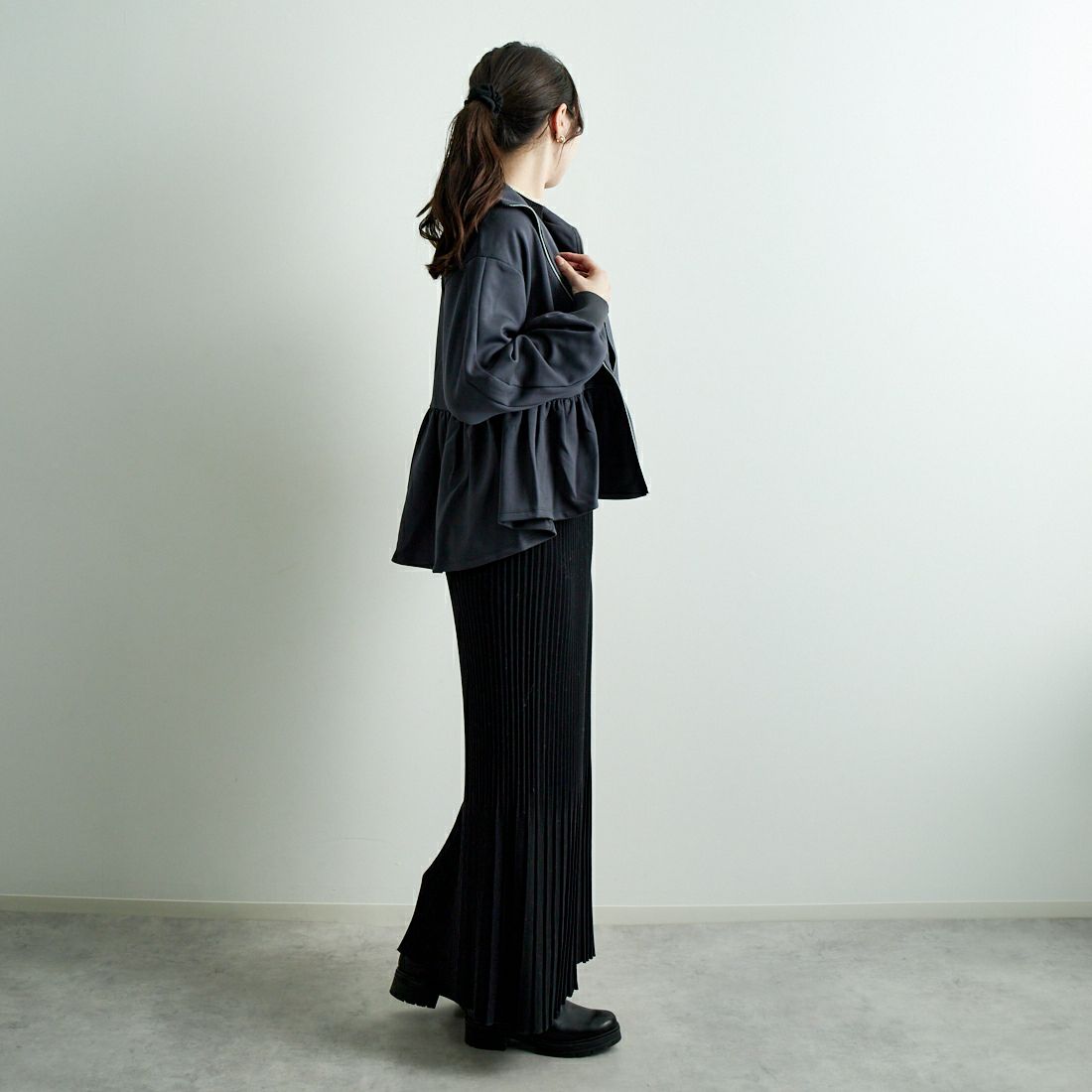 Jeans Factory Clothes [ジーンズファクトリークローズ] ダンボールニットスタンドブルゾン [7645518] C.GRAY