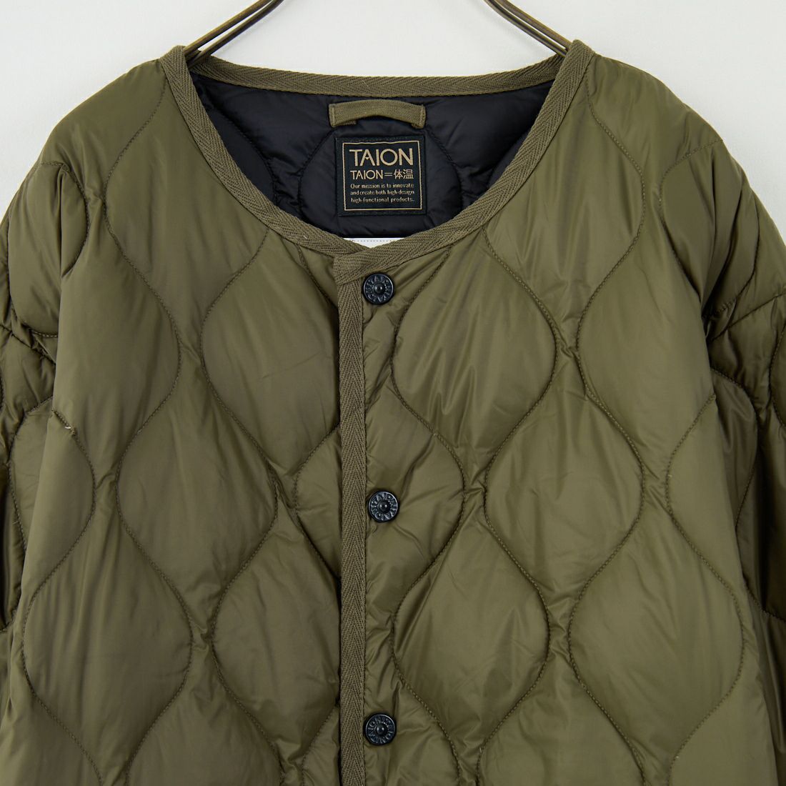 TAION [タイオン] MILITARY ソフトシェル オーバーサイズダウンコート [TAION-W104LSBPML-1-L] D.OLIVE