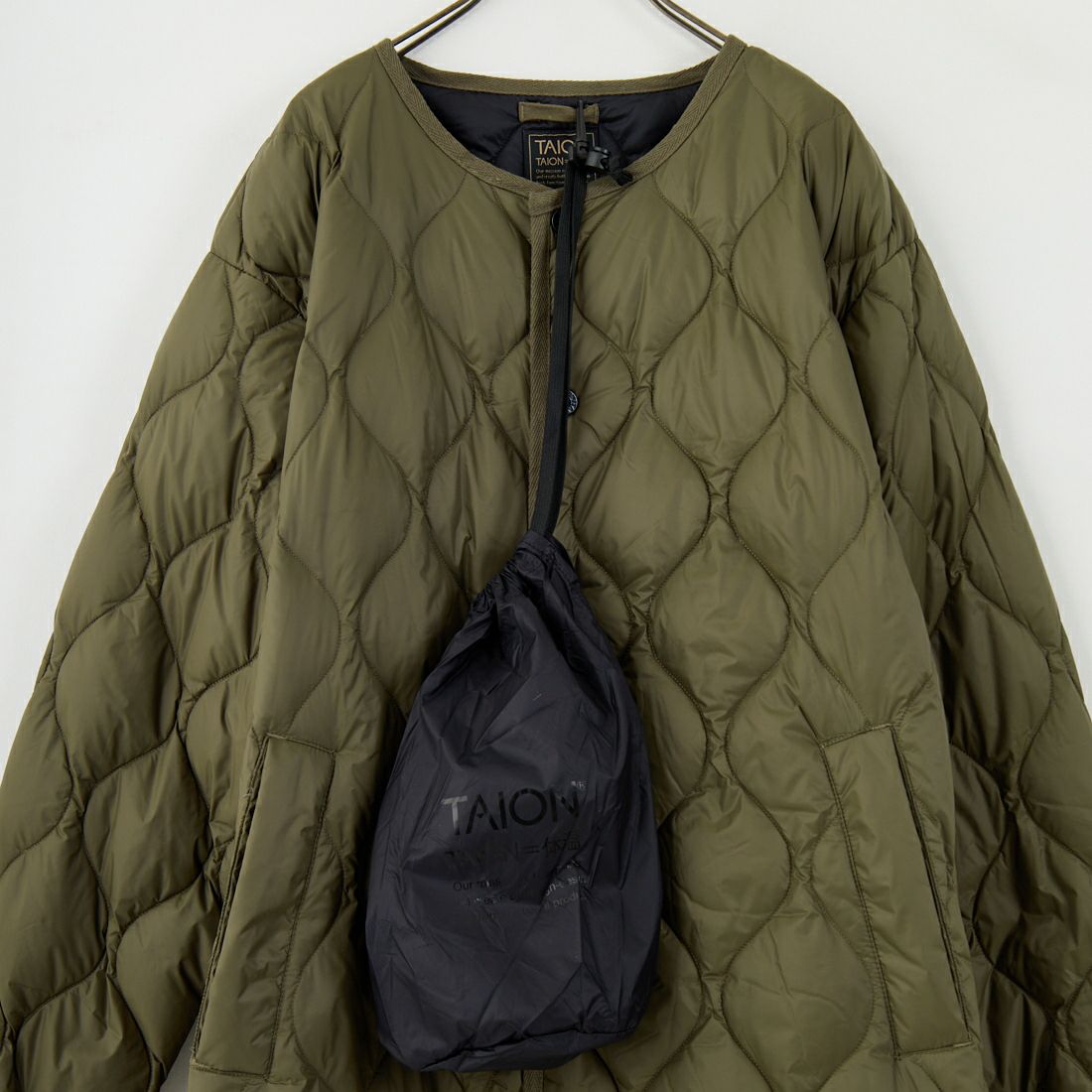 TAION [タイオン] MILITARY ソフトシェル オーバーサイズダウンコート [TAION-W104LSBPML-1-L] D.OLIVE
