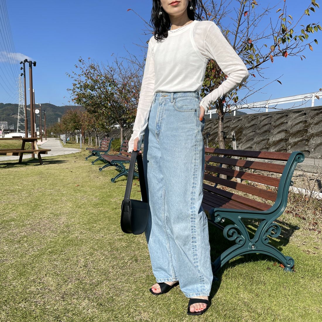 Robert P.Miller [ロバートピーミラー] 別注 2ピース タンクトップレイヤードシアーカットソー [RM251-1151IN-JF] OFF WHITE &&モデル身長：160cm 着用サイズ：F&&