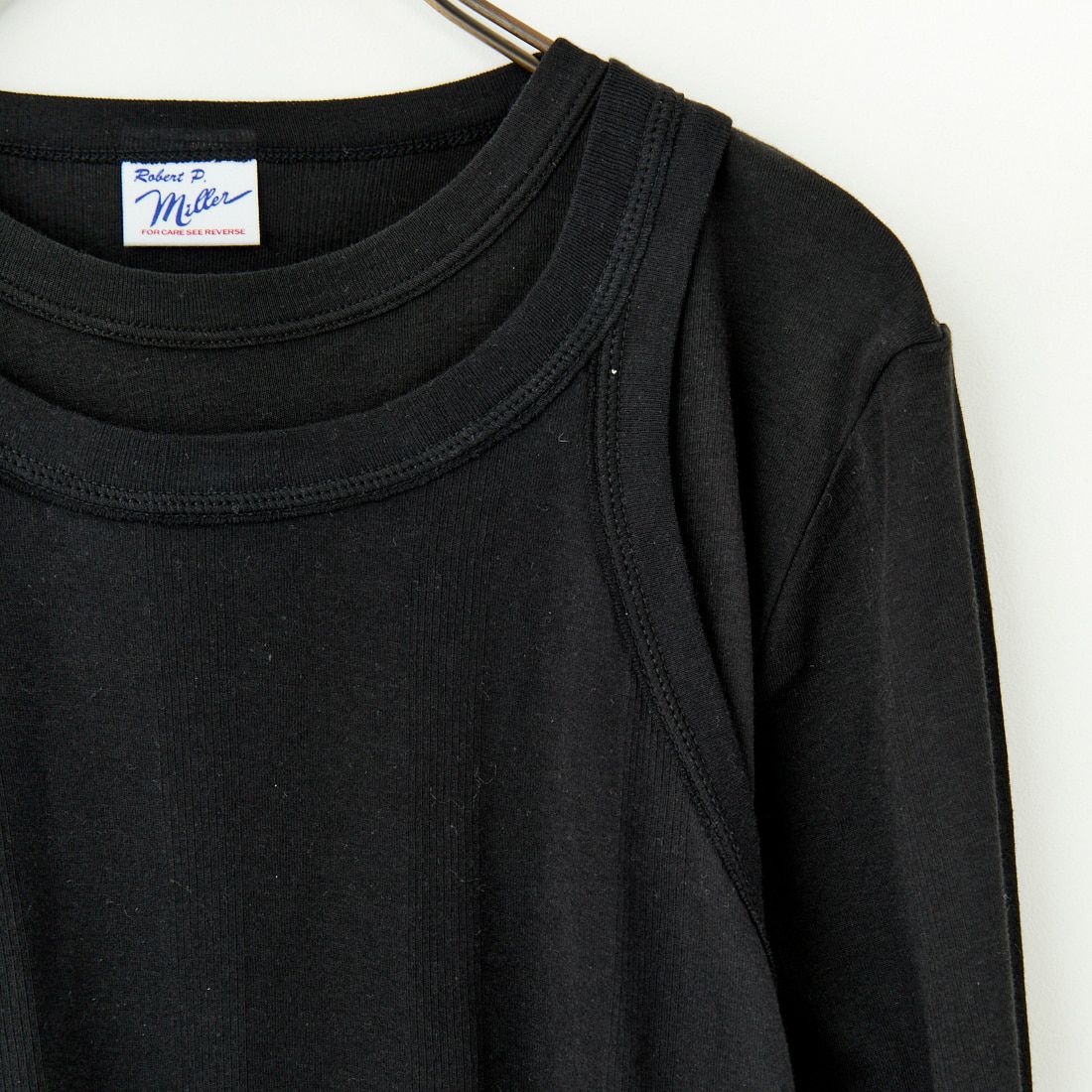 Robert P.Miller [ロバートピーミラー] 別注 2ピース タンクトップレイヤードシアーカットソー [RM251-1151IN-JF] BLACK