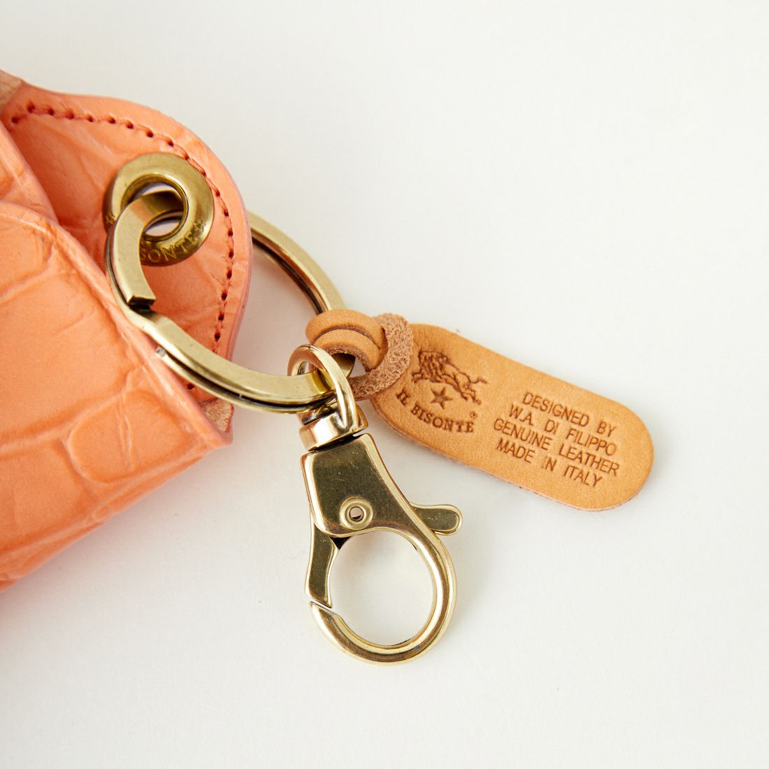 IL BISONTE [イルビゾンテ] クロコ エンボスドレザーキーケース [5432409350] 62 SALMONE