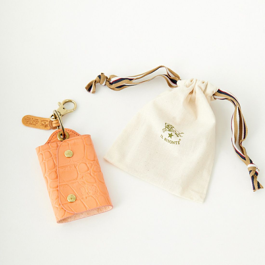 IL BISONTE [イルビゾンテ] クロコ エンボスドレザーキーケース [5432409350] 62 SALMONE