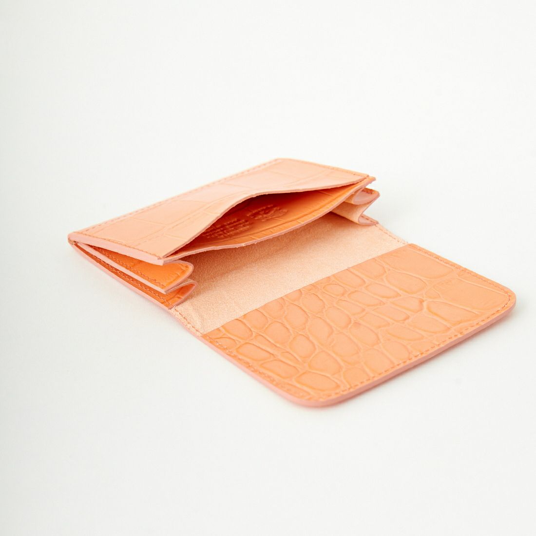 IL BISONTE [イルビゾンテ] クロコ エンボスドレザーカードケース [5402305593] 62 SALMONE