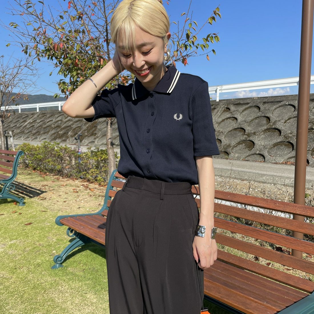 FRED PERRY [フレッドペリー] 別注 ツインティップライン リブ