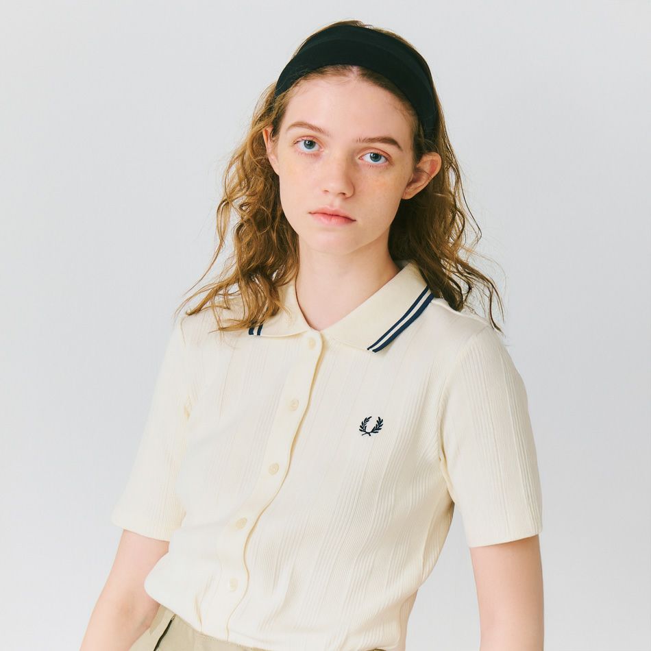 FRED PERRY [フレッドペリー] 別注 ツインティップライン リブポロシャツ [FPW-25S-009-JF] ECR/BLU