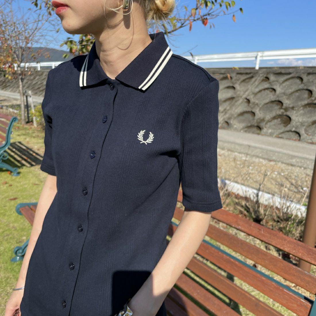 FRED PERRY [フレッドペリー] 別注 ツインティップライン リブ