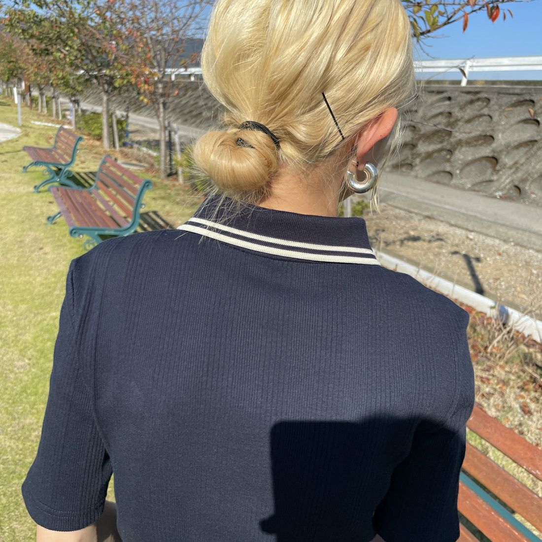 FRED PERRY [フレッドペリー] 別注 ツインティップライン リブポロシャツ [FPW-25S-009-JF] NVY/OAT