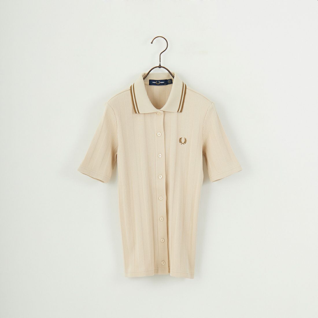 FRED PERRY [フレッドペリー] 別注 ツインティップライン リブポロシャツ [FPW-25S-009-JF] OAT/SHADE