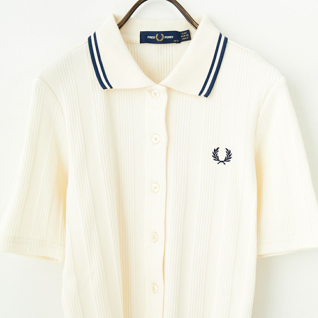 FRED PERRY [フレッドペリー] 別注 ツインティップライン リブポロシャツ [FPW-25S-009-JF] ECR/BLU