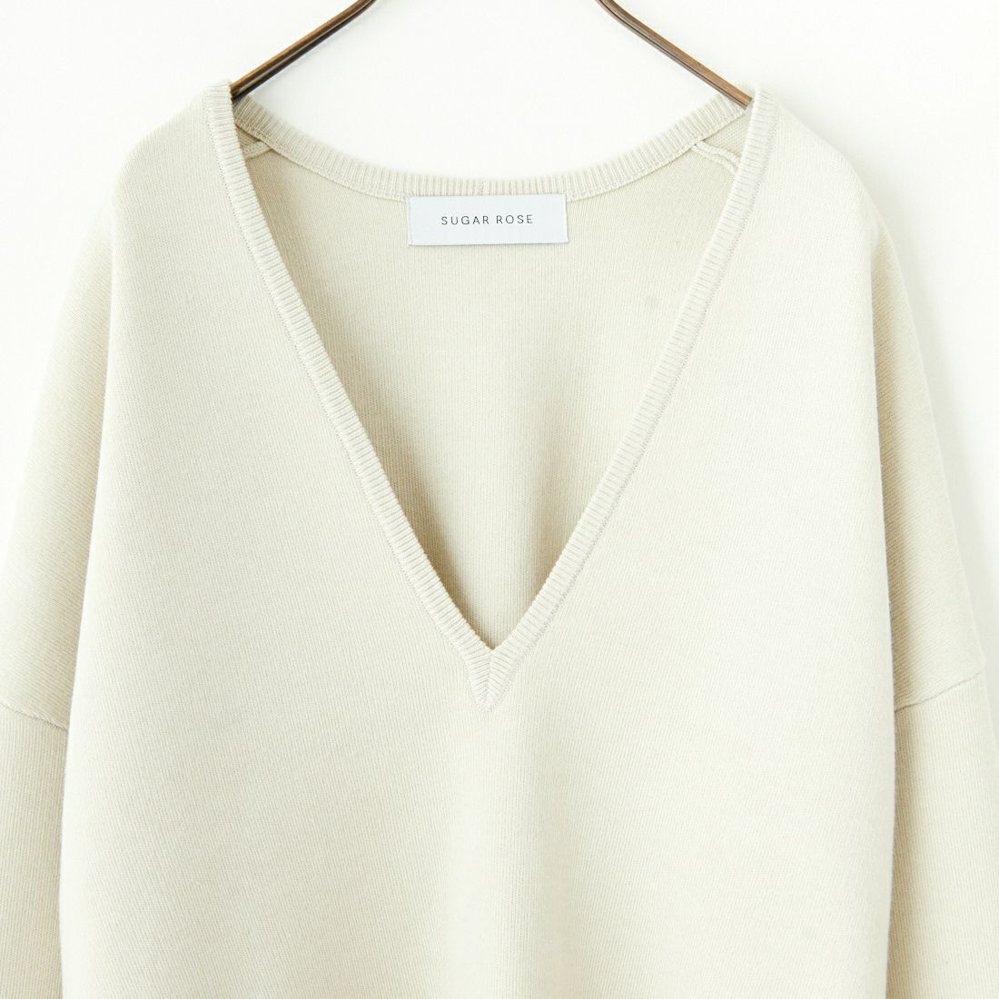 SUGAR ROSE [シュガーローズ] Vネックオーバーサイズニット [246901] 02 IVORY