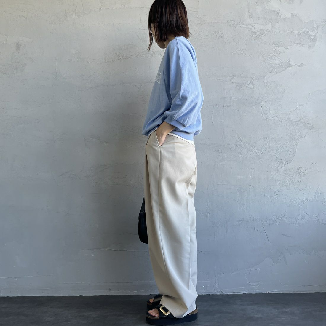 Americana × JEANS FACTORY [アメリカーナ × ジーンズファクトリー] 別注 7分袖 ラグランスリーブプリントTシャツ [ASO-777-1-JF] ｻｯｸｽ &&モデル身長：158cm 着用サイズ：ONE SIZE&&