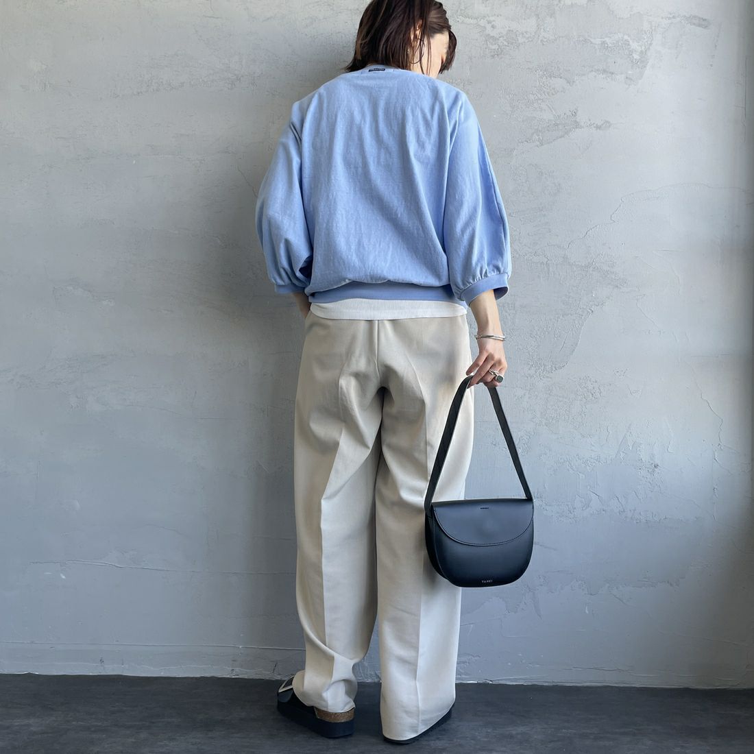 Americana × JEANS FACTORY [アメリカーナ × ジーンズファクトリー] 別注 7分袖 ラグランスリーブプリントTシャツ [ASO-777-1-JF] ｻｯｸｽ &&モデル身長：158cm 着用サイズ：ONE SIZE&&