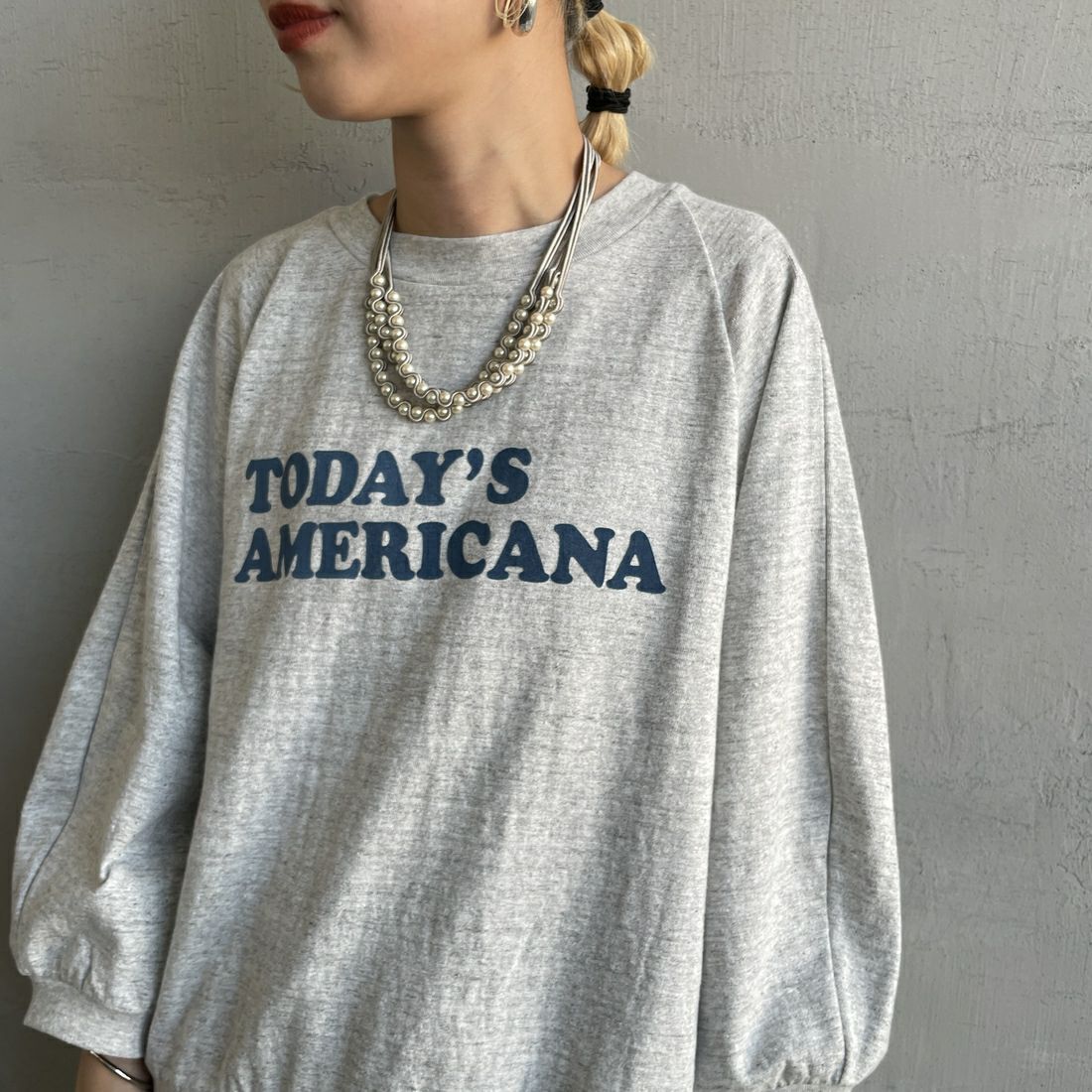Americana × JEANS FACTORY [アメリカーナ × ジーンズファクトリー] 別注 7分袖 ラグランスリーブプリントTシャツ [ASO-777-2-JF] ﾓｸｸﾞﾚｰ