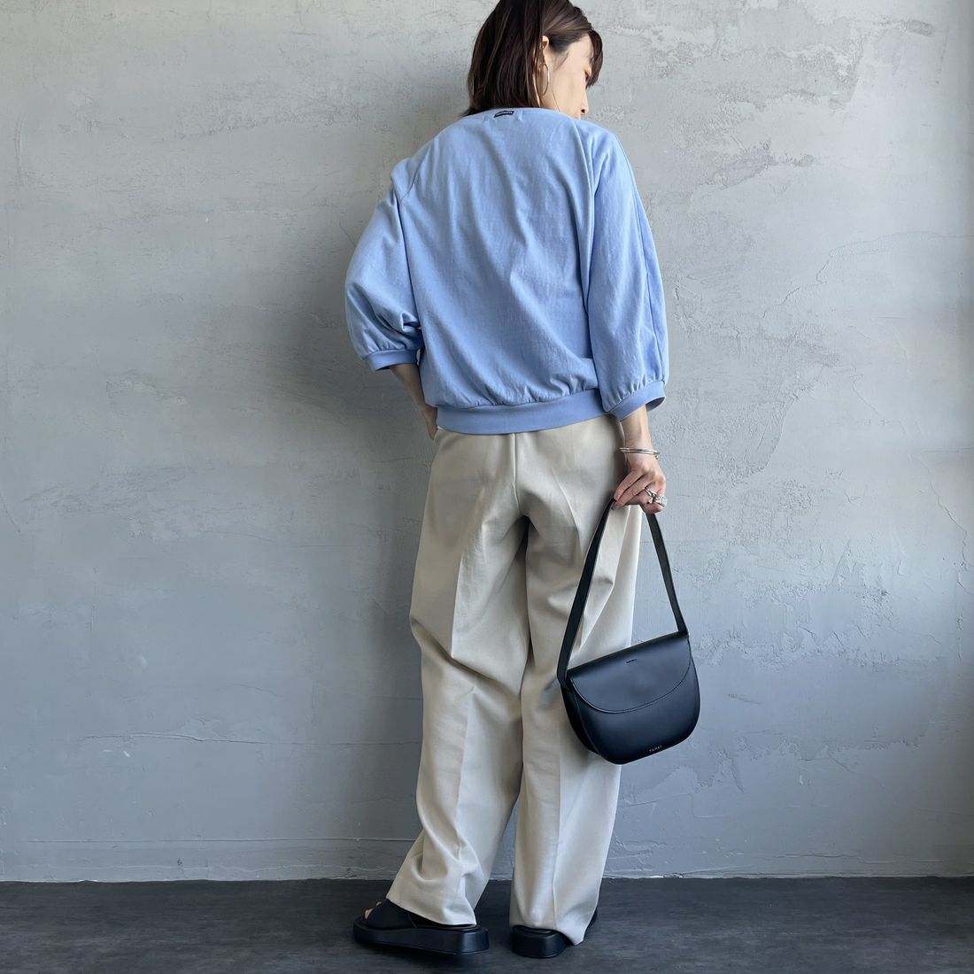 Americana × JEANS FACTORY [アメリカーナ × ジーンズファクトリー] 別注 7分袖 ラグランスリーブプリントTシャツ [ASO-777-2-JF] ｻｯｸｽ &&モデル身長：158cm 着用サイズ：ONE SIZE&&