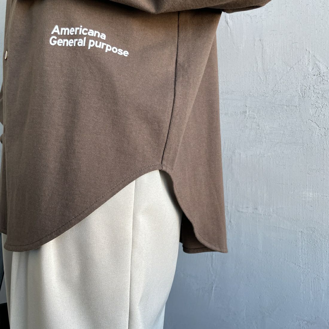 Americana × JEANS FACTORY [アメリカーナ × ジーンズファクトリー] 別注 コットンジャージー ポロ襟カットソーシャツ [ASO-778-2-JF] ﾌﾞﾗｳﾝ
