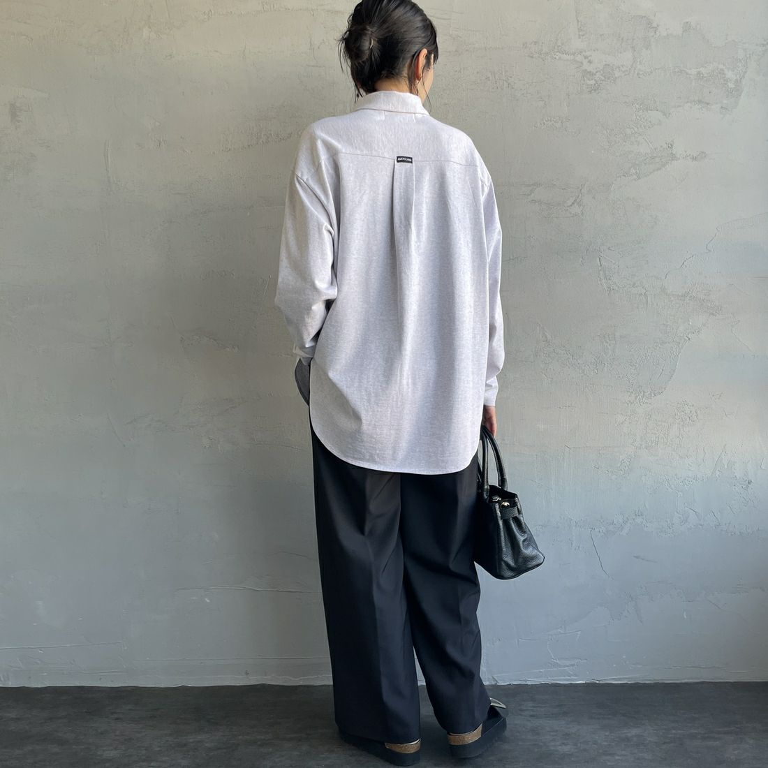 Americana × JEANS FACTORY [アメリカーナ × ジーンズファクトリー] 別注 コットンジャージー ポロ襟カットソーシャツ [ASO-778-2-JF] ｱｯｼｭｸﾞﾚｰ &&モデル身長：160cm 着用サイズ：ONE SIZE&&