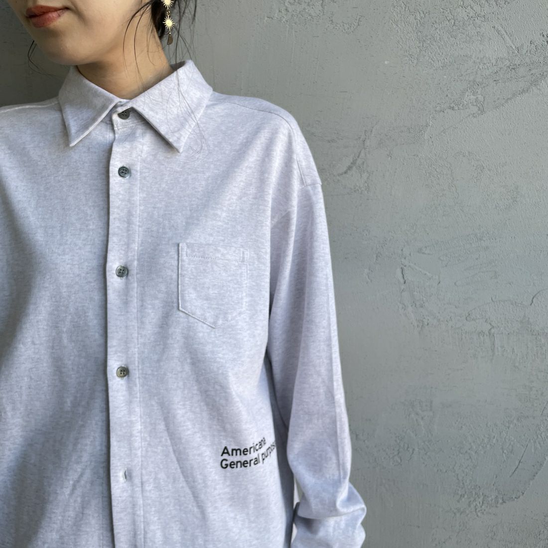 Americana × JEANS FACTORY [アメリカーナ × ジーンズファクトリー] 別注 コットンジャージー ポロ襟カットソーシャツ [ASO-778-2-JF] ｱｯｼｭｸﾞﾚｰ